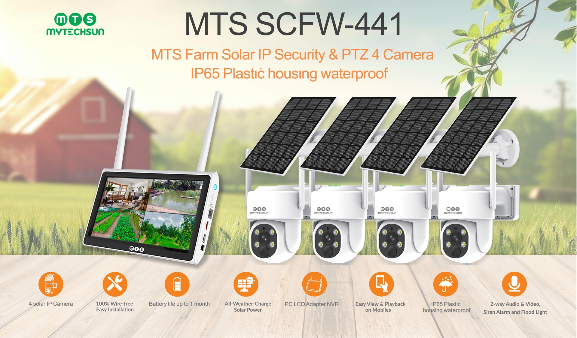 MYTECHSUN FARM COMBO SYSTEM SOLAR CAMERA MTS SCFW-441