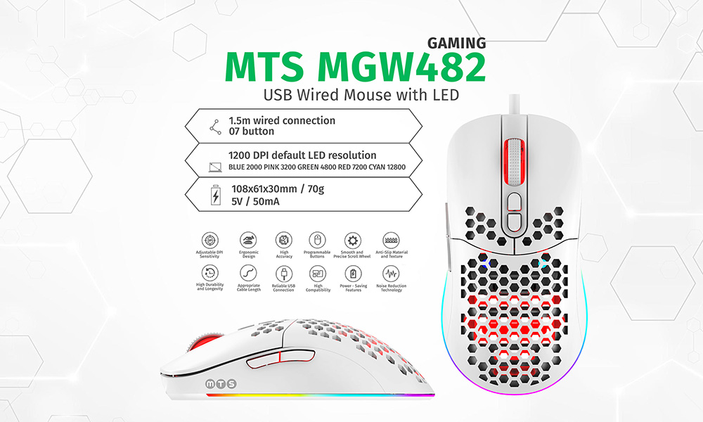 MYTECHSUN GAMING MOUSE MTS MGW482 LED