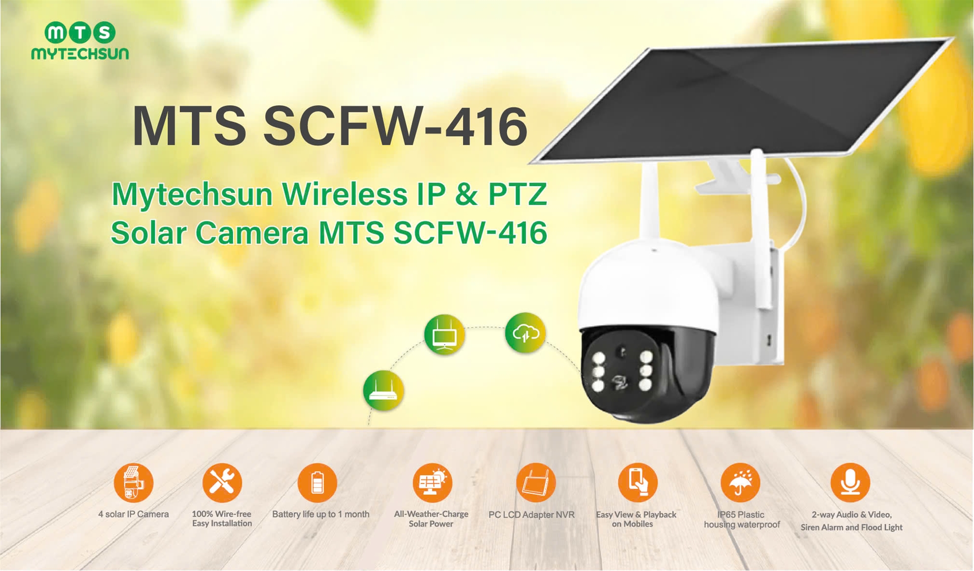 MYTECHSUN WIRELESS IP & PTZ SOLAR CAMERA MTS SCFW-416