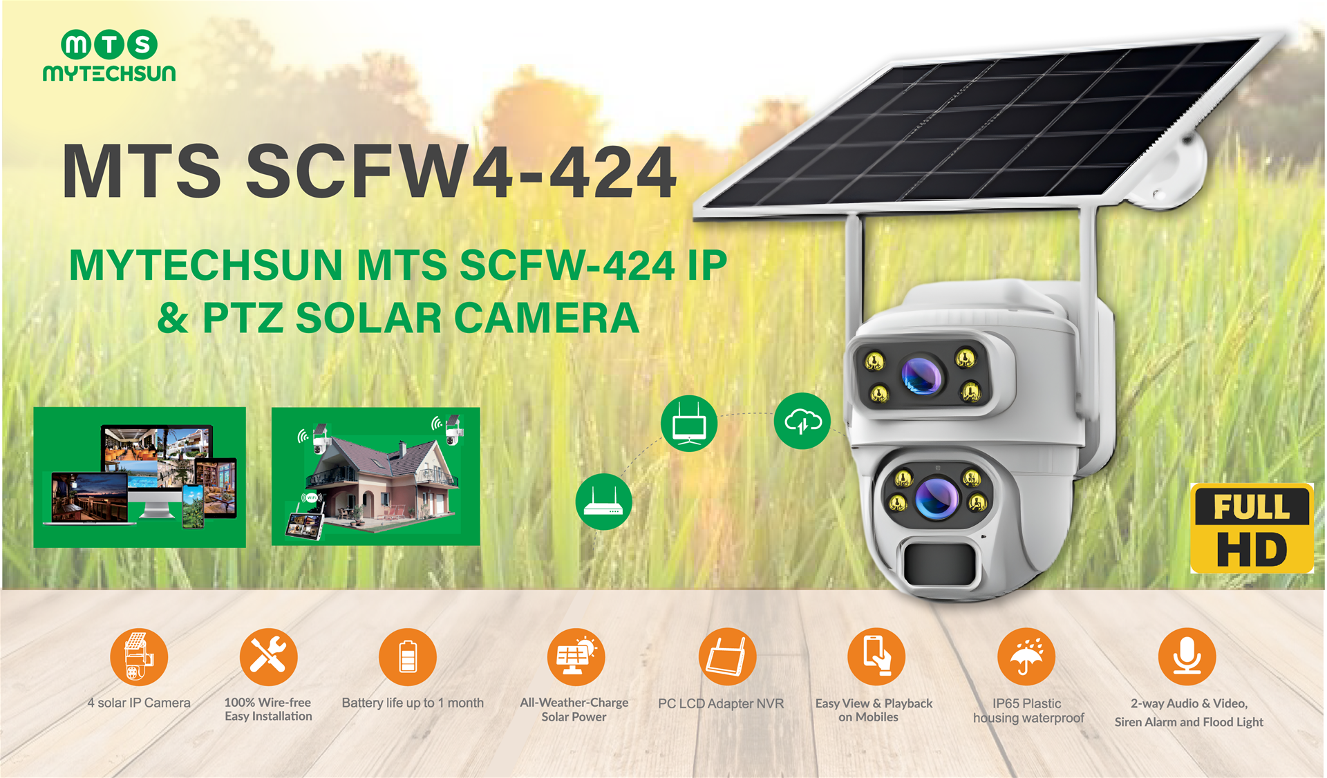 MYTECHSUN WIRELESS IP & PTZ SOLAR CAMERA MTS SCW-424