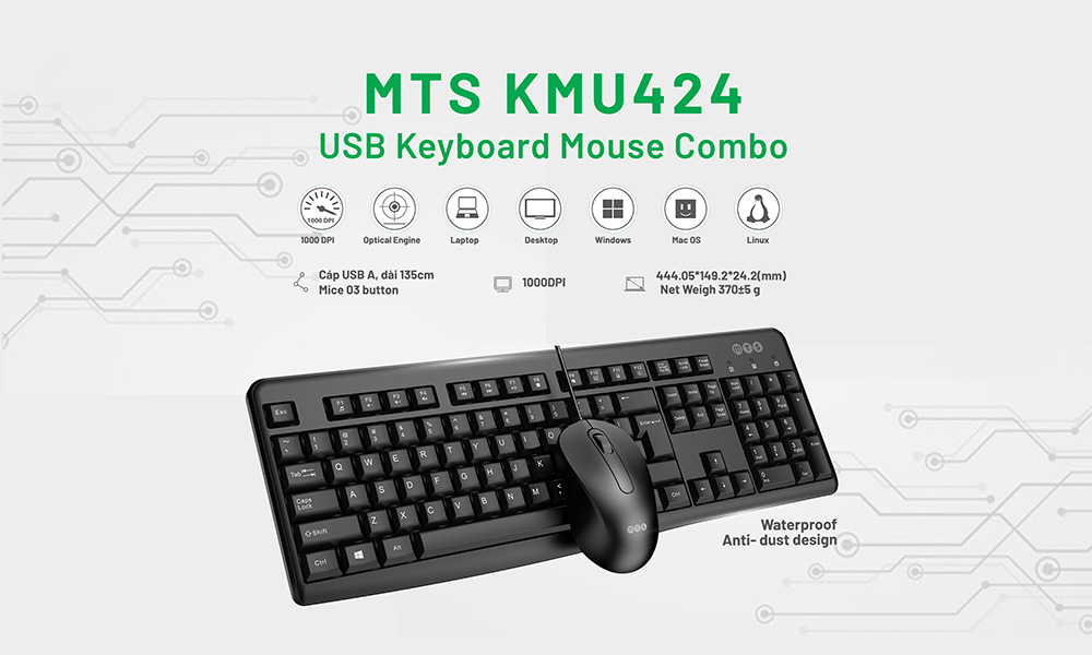 MYTECHSUN COMBO WIRED KEYBOARD & MOUSE MTS KMU424