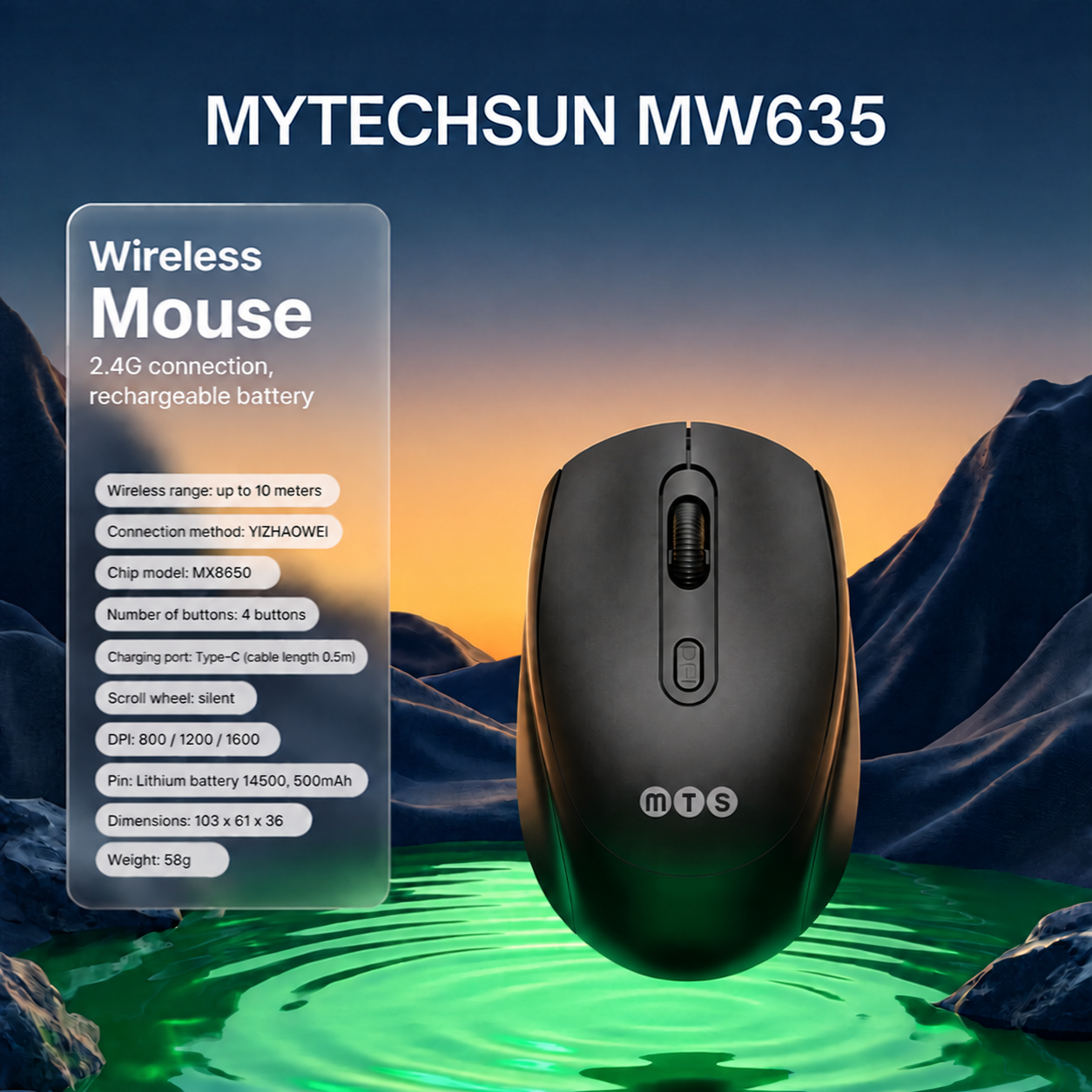 Mouse Wireless Charging Mytechsun MW635 - Silent